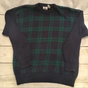 Vintage Cape Isle Knitters Blue and Green Sweater